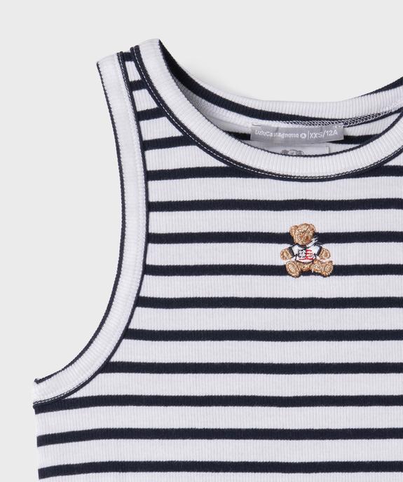 Débardeur rayé en maille côtelée fille - LuluCastagnette X Alizée vue2 - LULU CASTAGNETTE GEMO FOR GOOD - GEMO