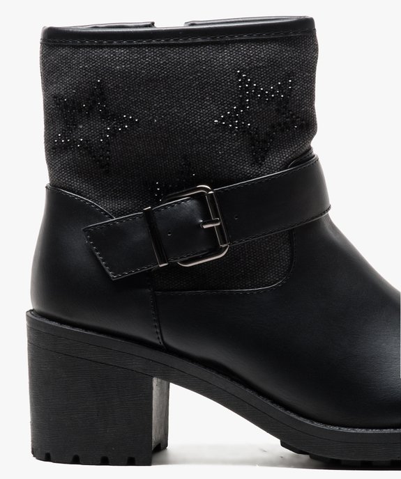 Boots bi-matières avec motif étoiles sur la tige vue6 - GEMO(URBAIN) - GEMO