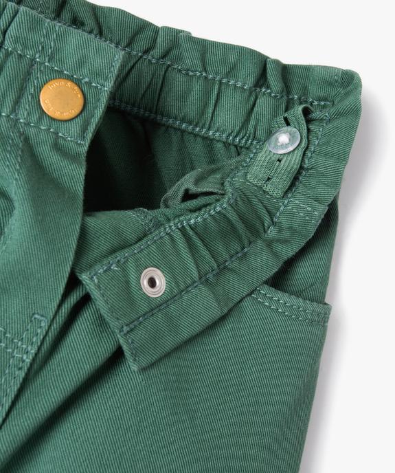 Pantalon en toile de coton avec taille élastique bébé fille vue2 - GEMO(BEBE DEBT) - GEMO