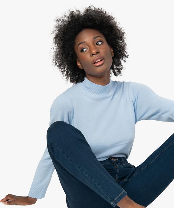 Pull femme col montant coloris uni vue1 - GEMO (MAILLE) - GEMO