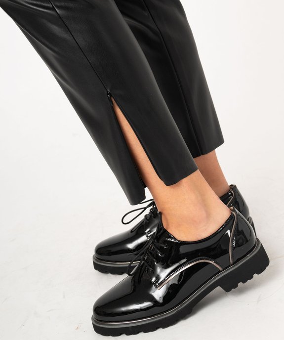 Pantalon en matière synthétique cuir imitation femme vue2 - GEMO(FEMME PAP) - GEMO