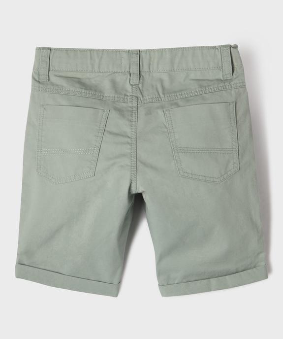 Bermuda regular en twill de coton à revers garçon vue3 - GEMO (ENFANT) - GEMO