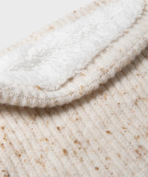 Echarpe tour de cou en grosse maille chinée doublé sherpa fille vue2 - GEMO (ENFANT) - GEMO