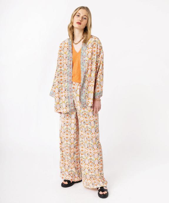 Veste fluide à motifs fleuris coupe kimono femme vue5 - GEMO(FEMME PAP) - GEMO