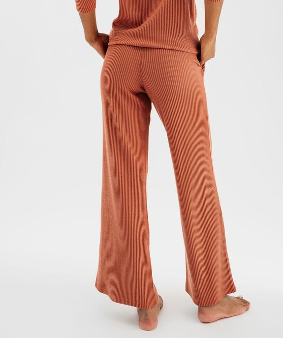 Bas de pyjama large en maille côtelée extra douce femme vue3 - GEMO 4G FEMME - GEMO