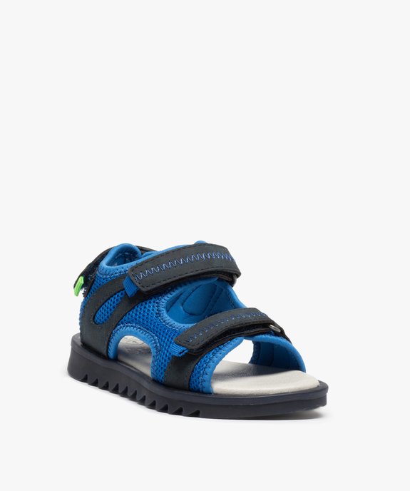 Sandales sport garçon à semelle crantée et brides scratch vue2 - GEMO 4G GARCON - GEMO