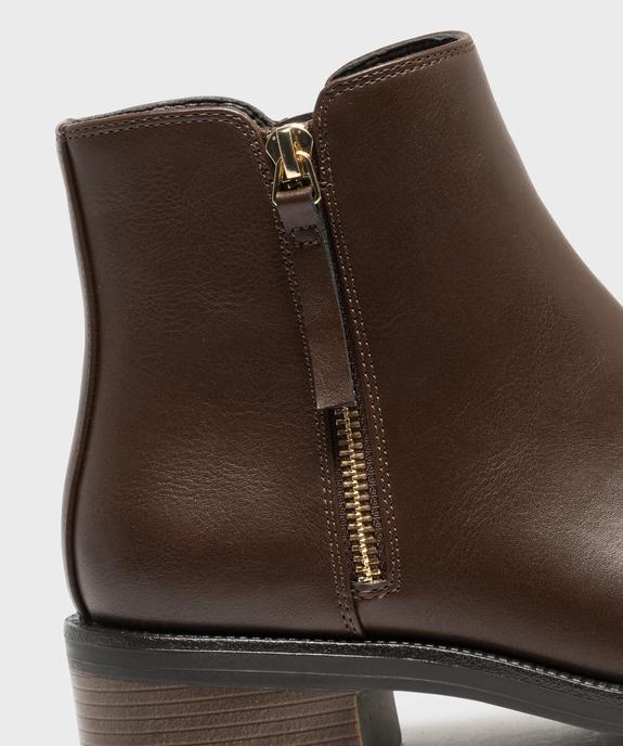 Boots zippées à petit talon en matière lisse femme vue6 - VALENTINA BALDANO GEMO FORGOOD - GEMO