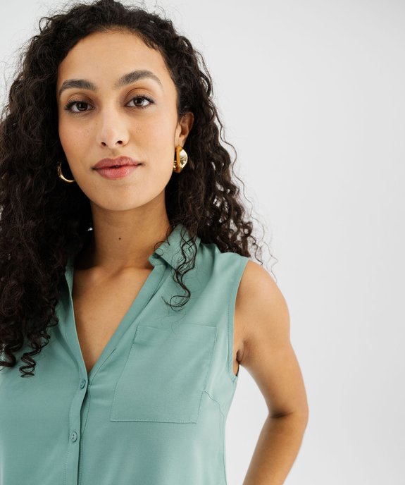 Chemise sans manches imprimée avec nœud dans le bas femme vue4 - GEMO 4G FEMME - GEMO