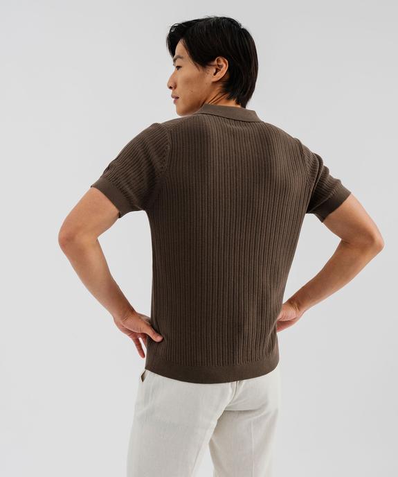 Polo à manches courtes en maille fantaisie homme vue3 - GEMO (HOMME) - GEMO
