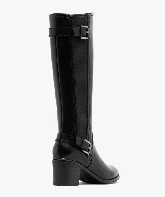 Bottes femme unies à talon carré avec liseré métallisé vue5 - VALENTINA BALDA - GEMO