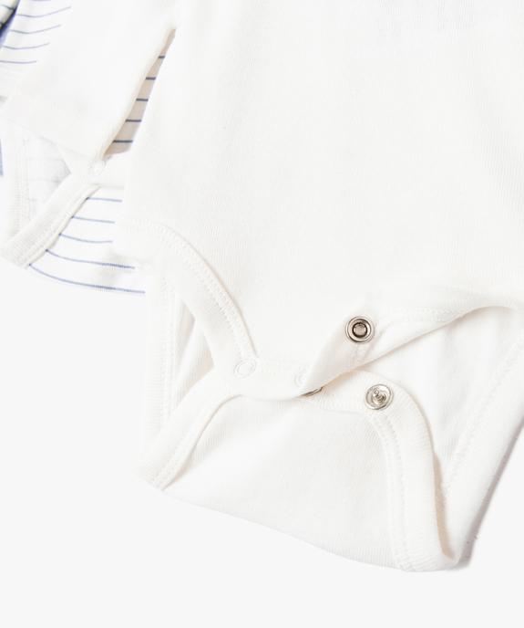 Bodies bébé à manches longues et col américain (lot de 3) vue3 - GEMO 4G BEBE - GEMO