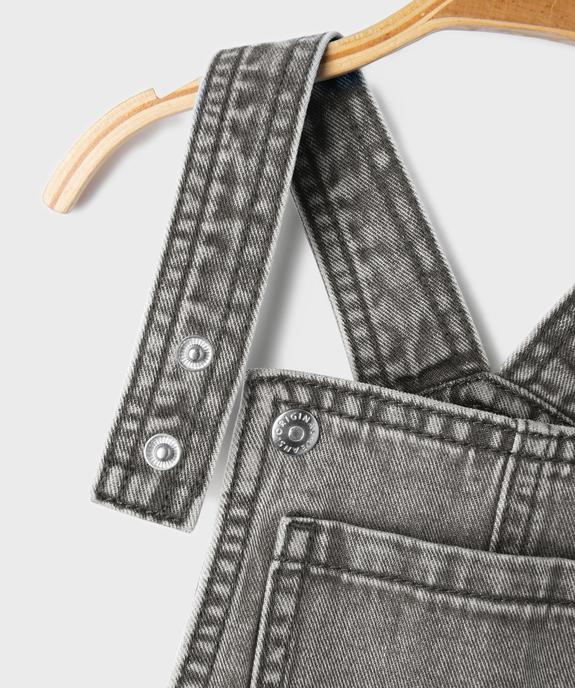 Salopette en jean avec entrejambe zippé bébé garçon vue4 - GEMO(BEBE DEBT) - GEMO
