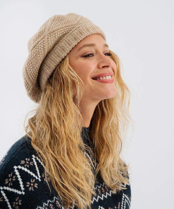Béret en maille tricotée femme vue2 - GEMO (ACCESS) - GEMO