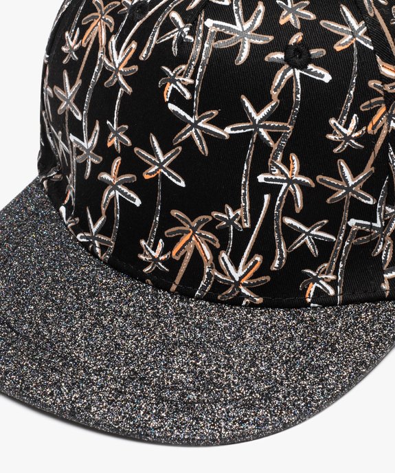 Casquette fille avec motifs palmiers et visière à paillettes vue3 - GEMO (JUNIOR) - GEMO