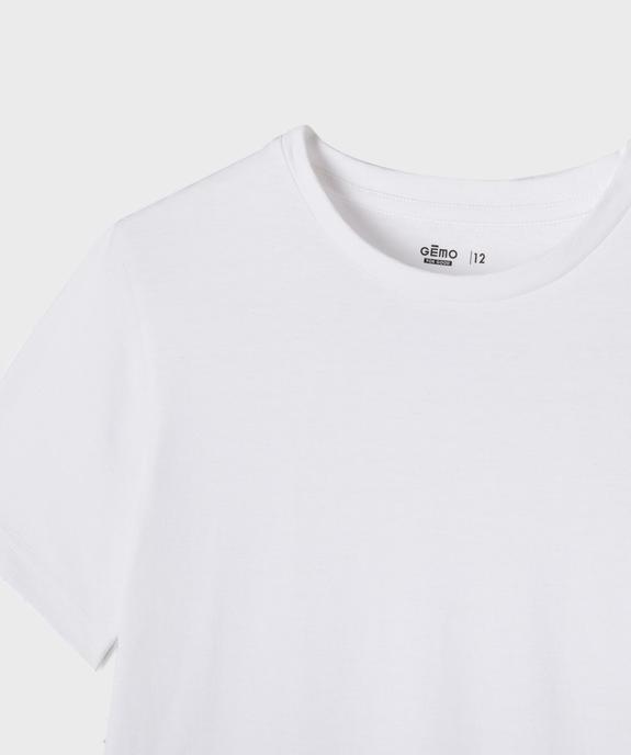 Tee-shirt manches courtes en jersey de coton garçon vue2 - GEMO 4G GARCON - GEMO