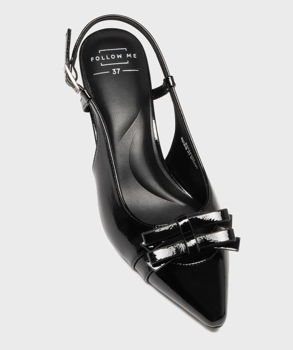 Escarpins sling-back vernis à bout pointu et talon femme - Follow Me vue5 - FOLLOW ME - GEMO