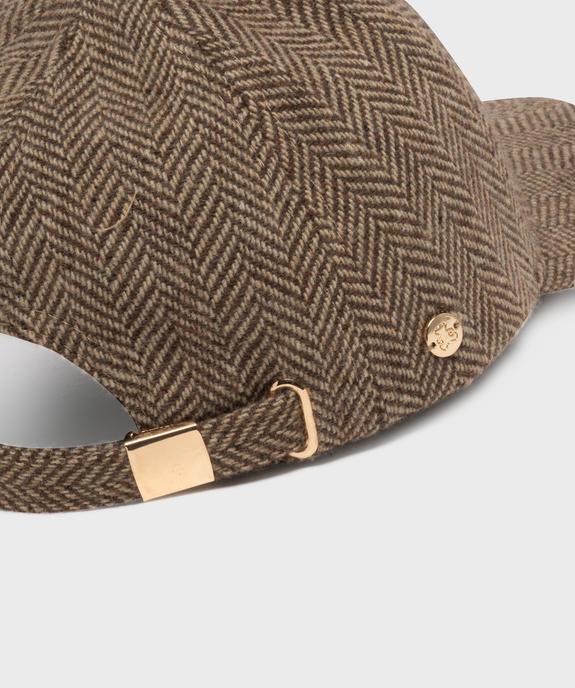 Casquette baseball à chevrons en laine femme - LuluCastagnette vue3 - LULU CASTAGNETT - GEMO