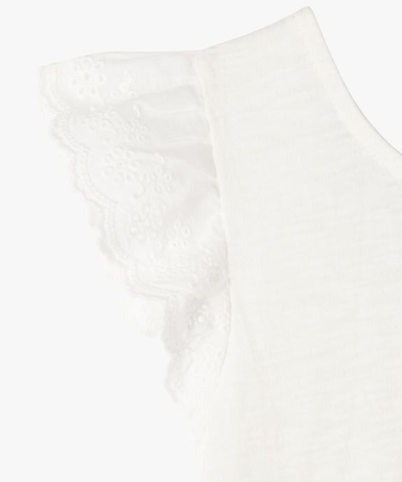 Tee-shirt manches courtes en broderie anglaise et dos fantaisie fille vue2 - GEMO (ENFANT) - GEMO