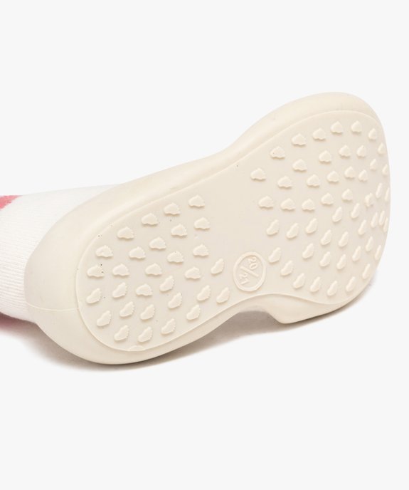 Chaussons bébé fille forme chaussette avec semelle anti-dérapante vue6 - GEMO (ENFANT) - GEMO