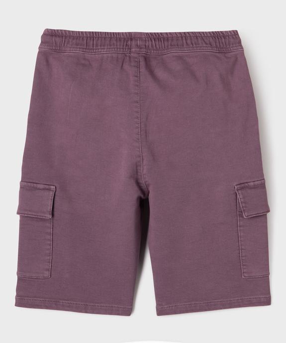 Bermuda cargo en coton stretch à coloris unique garçon vue4 - GEMO (JUNIOR) - GEMO