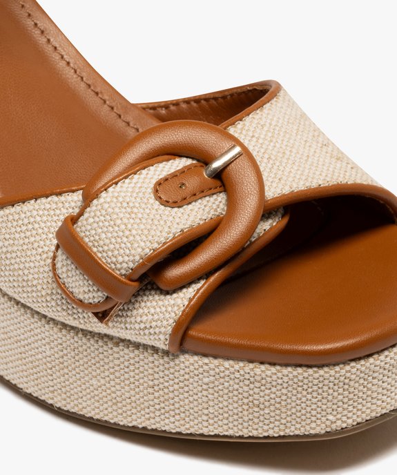 Sandales à talon plateforme en toile femme vue7 - FOLLOW ME - GEMO
