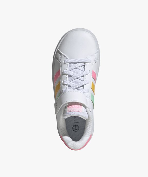 Baskets à scratch fille avec bandes contrastantes - Adidas Grand Court vue5 - ADIDAS - GEMO