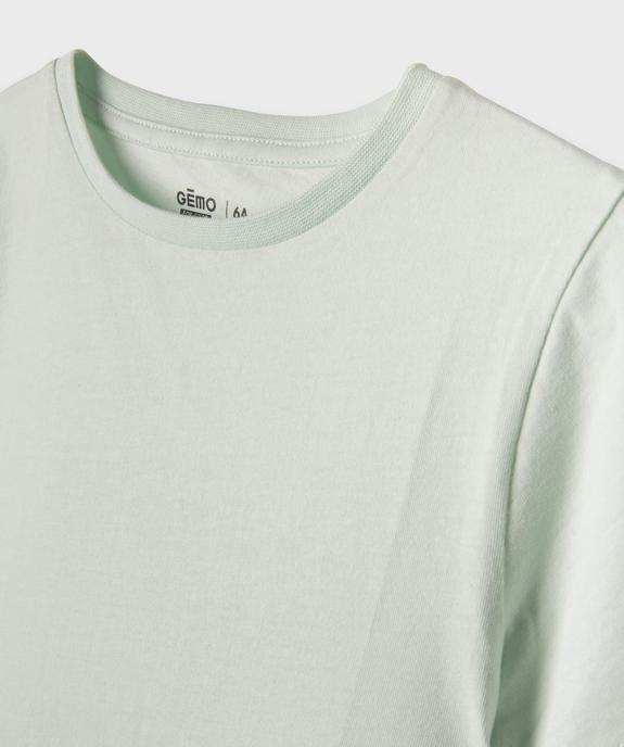 Tee-shirt à manches courtes en coton uni garçon vue2 - GEMO 4G GARCON - GEMO