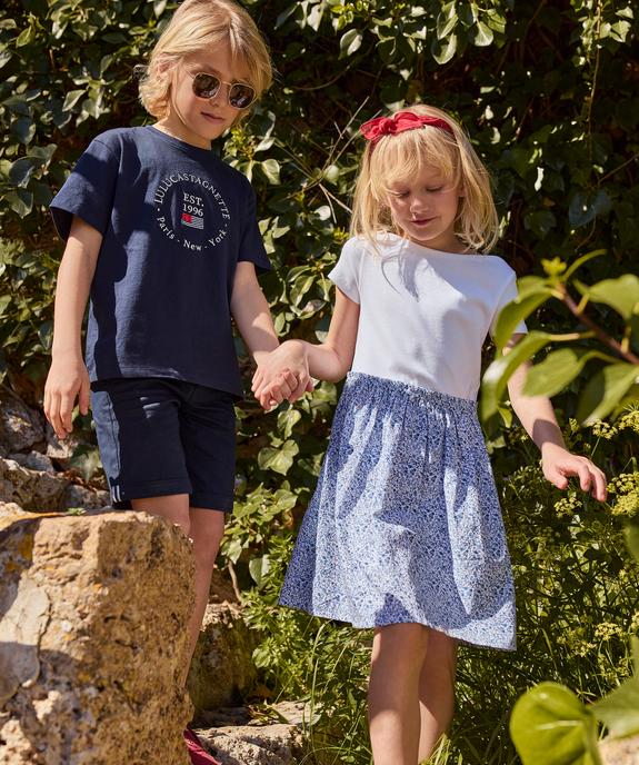 Robe bi-matières à manches courtes fille - LuluCastagnette vue1 - LULUCASTAGNETTE - GEMO