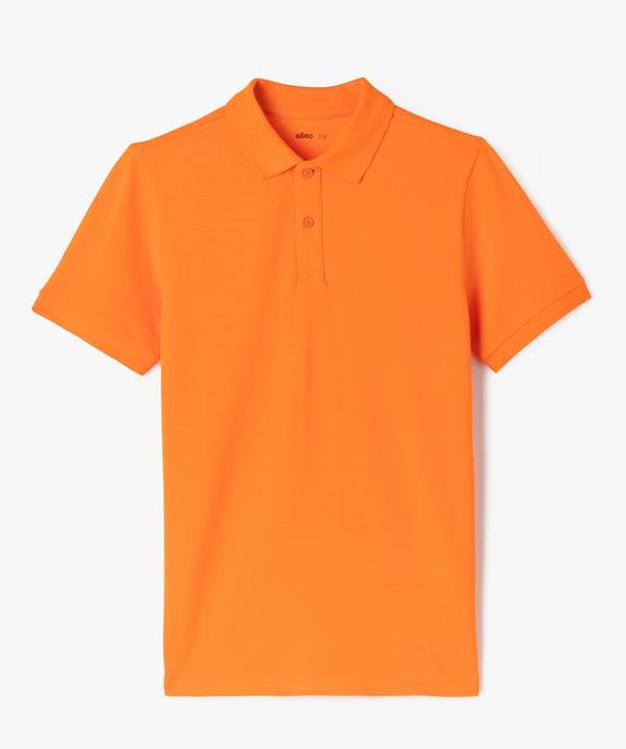 Polo à manches courtes uni en maille piquée garçon vue4 - GEMO (JUNIOR) - GEMO