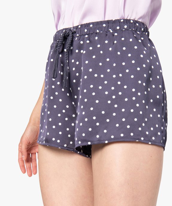 Short de pyjama femme en matière satinée imprimée vue2 - GEMO(HOMWR FEM) - GEMO