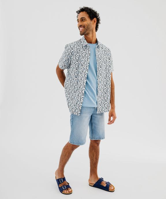 Tee-shirt à manches courtes et col rond homme vue4 - GEMO 4G HOMME - GEMO