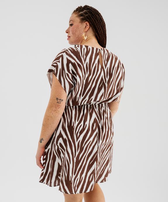 Robe courte imprimée à manches courtes femme grande taille vue5 - GEMO 4G GT - GEMO