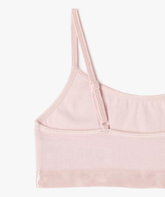 Brassière en maille côtelée à fines bretelles fille vue2 - GEMO 4G FILLE - GEMO