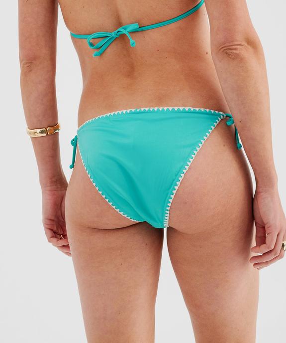 Bas de maillot de bain forme culotte brodé femme vue2 - GEMO (PLAGE) - GEMO