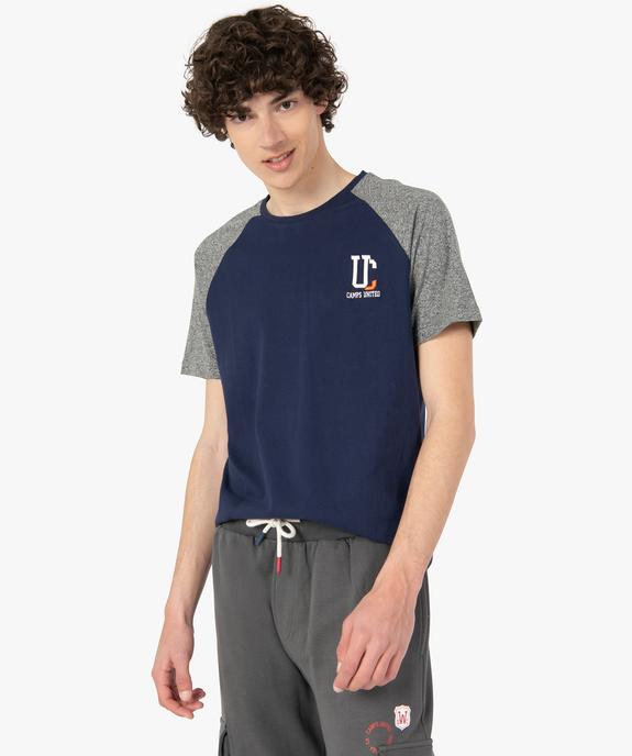 Tee-shirt homme à manches courtes contrastantes – Camps United vue1 - CAMPS UNITED - GEMO