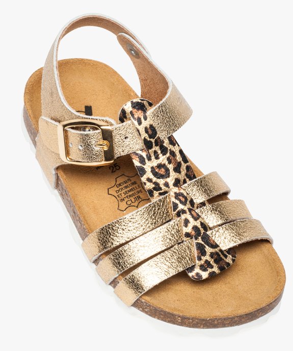 Sandales confort en cuir à motif léopard vue5 - GEMO (ENFANT) - GEMO