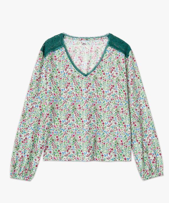Tee-shirt femme avec dentelle sur les épaules et sur le col vue4 - GEMO 4G FEMME - GEMO