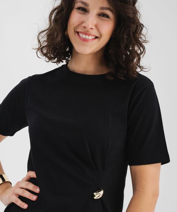 Tee-shirt manches courtes avec bijou sur l’avant femme vue2 - GEMO 4G FEMME - GEMO