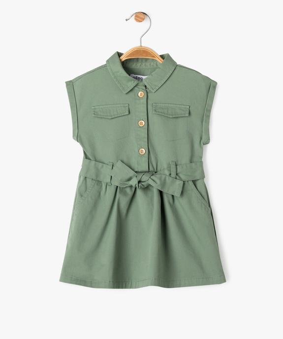 Robe chemise à manches courtes en toile de coton bébé fille vue1 - GEMO 4G BEBE - GEMO