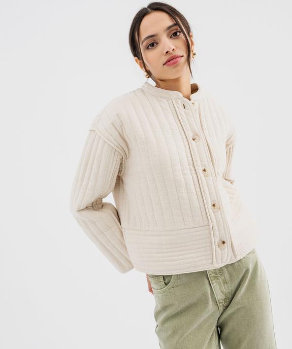 Veste matelassée coupe ample et courte femme vue1 - GEMO(FEMME PAP) - GEMO