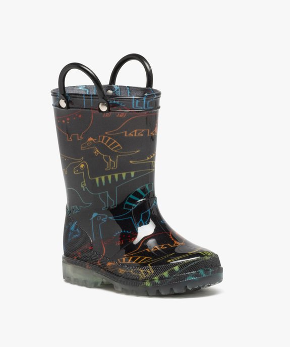 Bottes de pluie garçon à motifs dinosaures avec anses vue2 - BUGGY - GEMO