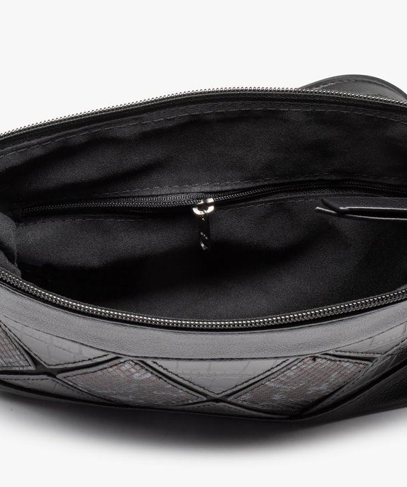 Sac femme forme pochette avec bande texturée sur l’avant vue3 - GEMO (ACCESS) - GEMO