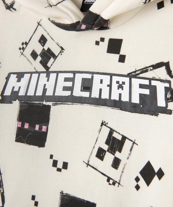 Sweat à capuche à motifs graphiques garçon - Minecraft vue2 - MINECRAFT - GEMO