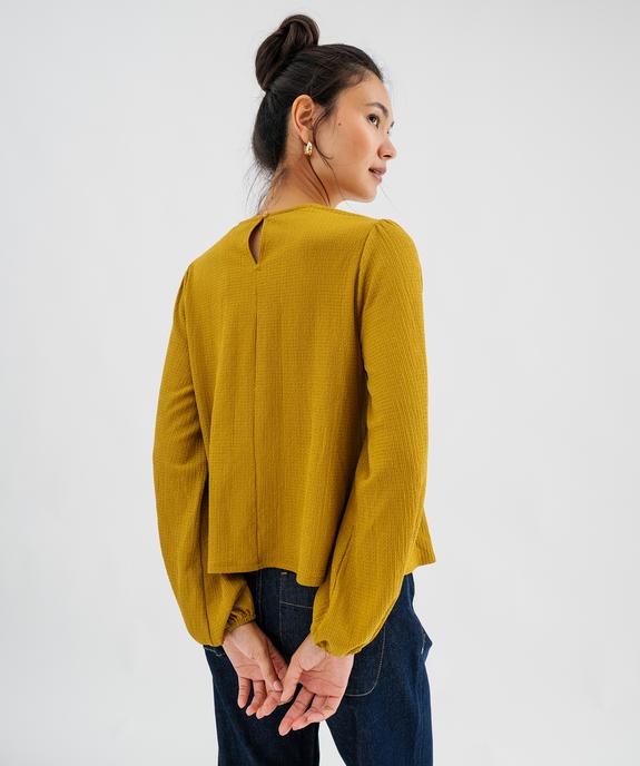 T-shirt manches longues uni avec plastron brodé femme vue3 - GEMO(FEMME PAP) - GEMO