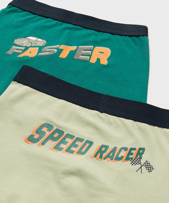 Boxers en coton stretch à motifs voitures de course garçon (lot de 2) vue3 - GEMO 4G GARCON - GEMO