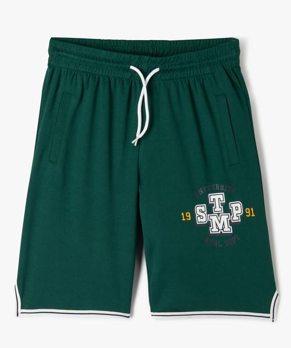 Bermuda en maille inspiration basket-ball garçon vue1 - GEMO (JUNIOR) - GEMO