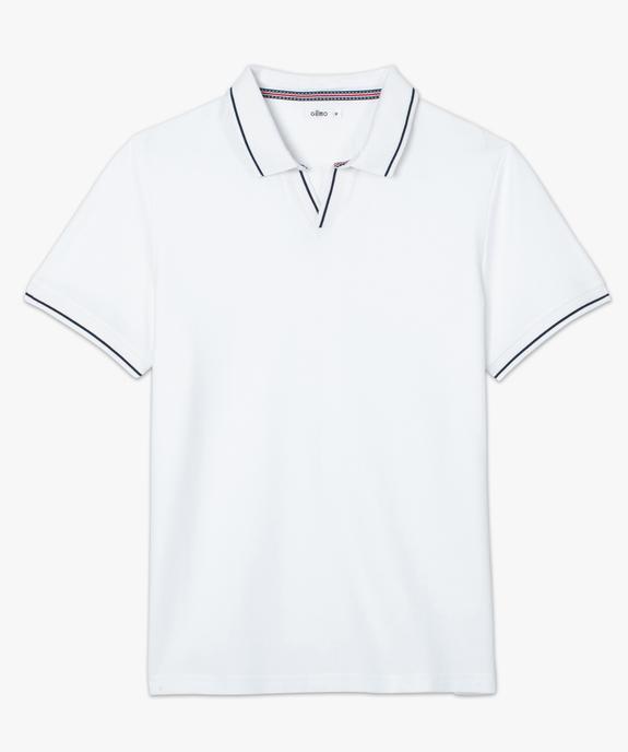 Polo homme à manches courtes en maille nid d'abeille vue2 - GEMO (HOMME) - GEMO