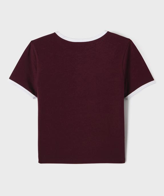 Tee-shirt manches courtes à message fille vue3 - GEMO 4G FILLE - GEMO