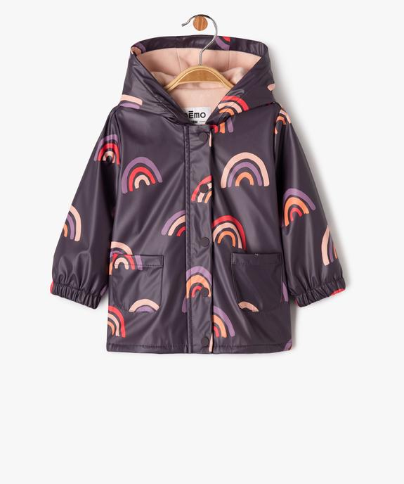 Imperméable bébé fille à motif coeurs doublé polaire vue1 - GEMO(BEBE DEBT) - GEMO