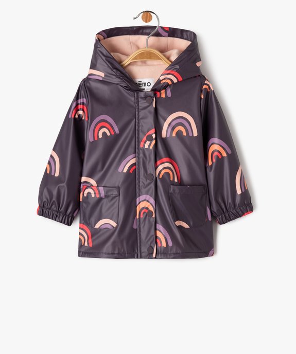 Imperméable bébé fille à motif coeurs doublé polaire vue1 - GEMO(BEBE DEBT) - GEMO